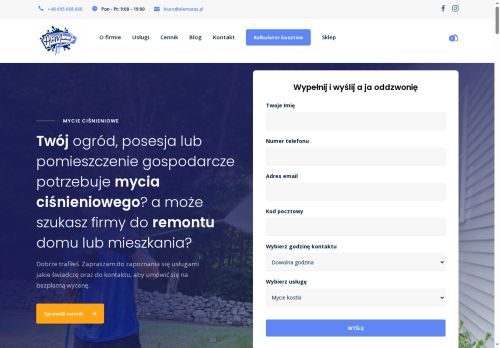 Mycie ciśnieniowe elewacji, kostki brukowej oraz dachów Mycie ciśnieniowe elewacji, kostki brukowej oraz dachów