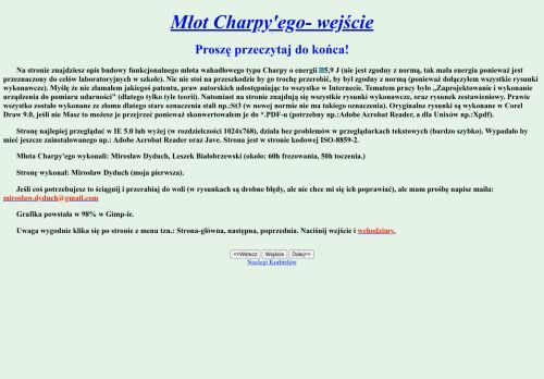 Projekt młota Charpy Projekt młota Charpy