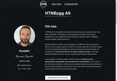 HTNBygg AS. Firma budowlana w Norwegii, Giske HTNBygg AS. Firma budowlana w Norwegii, Giske