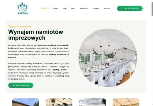 Partiez wynajem namiotów, drewnianej podłogi i wyposażenia Partiez wynajem namiotów, drewnianej podłogi i wyposażenia
