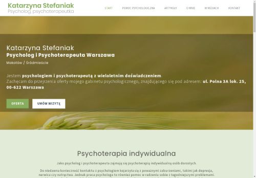 Psycholog, psychoterapeuta Katarzyna Stefaniak Psycholog, psychoterapeuta Katarzyna Stefaniak