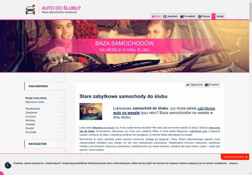 Samochód do ślubu z kierowcą Samochód do ślubu z kierowcą