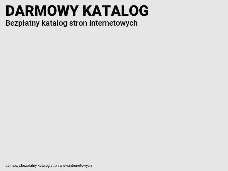 DARMOWY KATALOG STRON internetowych