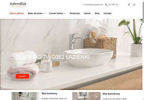 Ademblat Produkcja i montaż blatów kompozytowych