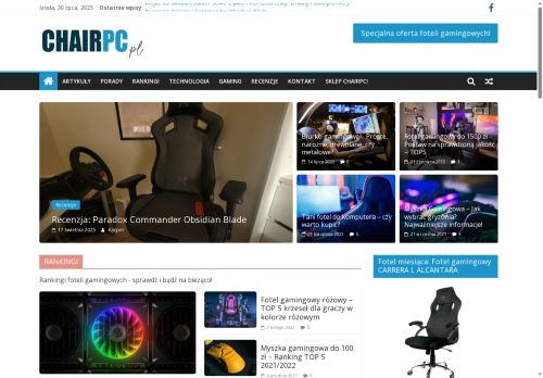 ChairPC rankingi i recenzje foteli gamingowych