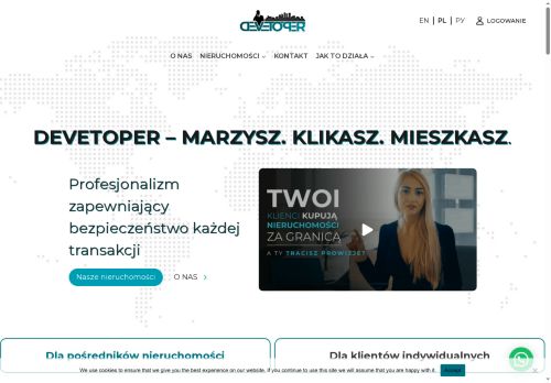 Międzynarodowa platforma nieruchomości DEVETOPER