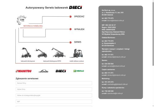 DmTech wynajem, serwis, sprzedaż ładowarek teleskopowych