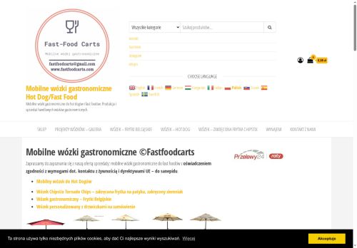 Mobilne wózki gastronomiczne Hot Dog