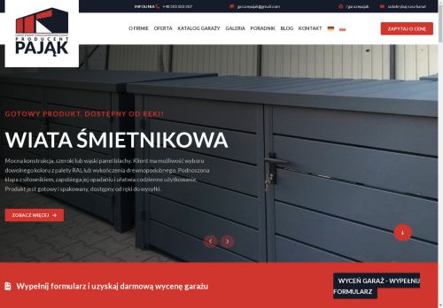 Garaże PAJĄK, profesjonalny producent garaży blaszanych