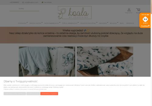 Koala Heartmade akcesoria tekstylne dla niemowląt i dzieci