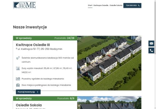LuxHome Domy, apartamenty, mieszkania w Ząbkach k.Warszawy