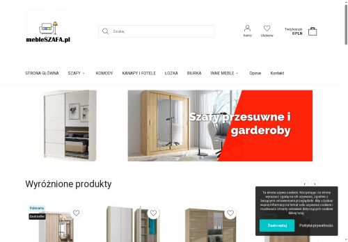 Biała Szafa Przesuwna z lustrem Meble do Sypialni Salonu Biała Komoda