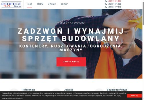 Wynajem kontenerów budowlanych Perfect Plus