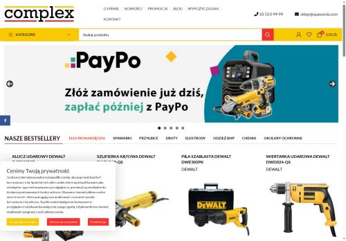 COMPLEX Oświęcim - spawarki, elektrody, bhp, przyłbice, reduktory