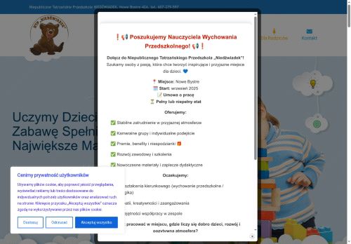 Niepubliczne Tatrzańskie Przedszkole NIEDŹWIADEK