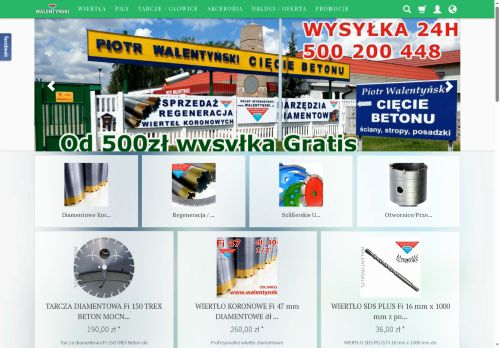 Wiertła Koronki Diamentowe od Fi 12 do 900 Adaptery REGENERACJA