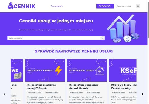 WyCennik czyli Sprawdzaj aktualne cenniki usług